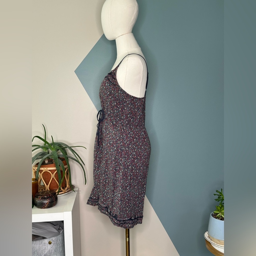 Mossimo Supply Co. Floral Sundress Navy Cotton Adjustable Strap Cottagecore S - Picture 3 of 12